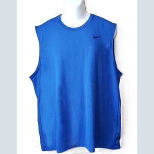 NIKE Dri-Fit Running Tank Top Sleeveless Athletic Gym Shirt Blue Men's Size XXL